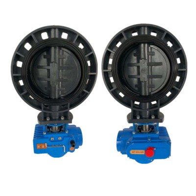 intelligent module 4-20mA 1-10V electric motorised butterfly valve pvc