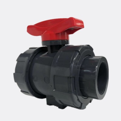 chemical valve PTFE seat FPM sealing pvc true double union ball valve