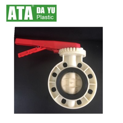 white pp body disc plastic water manual wafer butterfly valves d71x