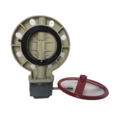 durability soft EPDM lined reduction gearbox operated PPH butterfly valve