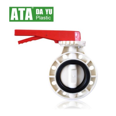 8inch pn10 white body abs handle plastic butterfly valve type of valves